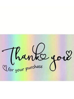 Thank You Cards Small Business 100 Iridescent Foil Rainbow Sales Stylish Seller